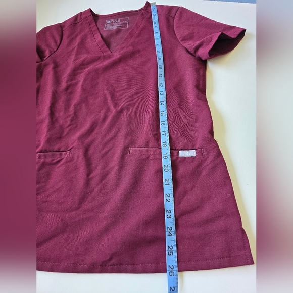 Figs Burgundy Casma Scrub Top XS - Picture 7 of 7